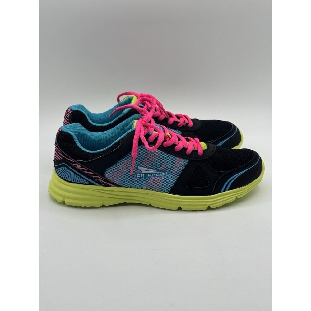 Catapult Womens Shoes Running Black Neon Green Pink Blue Workout Size 8.5